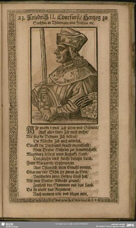 23. Freidrich II. Churfürst, Hertzog zu Sachsen, in Thüringen und Meissen, [et] c.