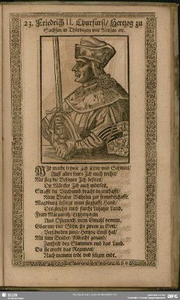 23. Freidrich II. Churfürst, Hertzog zu Sachsen, in Thüringen und Meissen, [et] c.