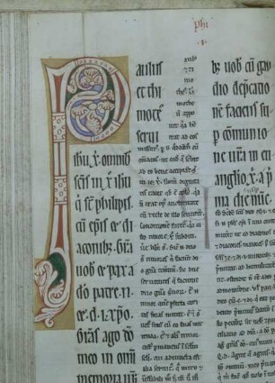 Buchseite mit Initiale P