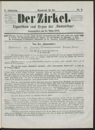 Nr. 6. Ausgegeben am 15. März 1875.