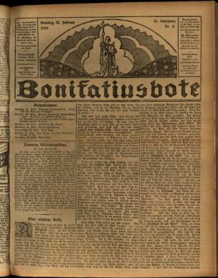 Erste Ausgabe vom Sonntag, den 22. Februar 1925.