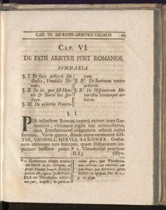 Cap. VI. De Fatis Arbitrii Post Romanos