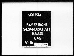 Briefe an die bayerische Gesandtschaft von Preysing