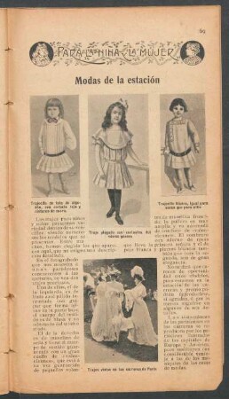 Para la niña y la mujer - Modas de la estación
