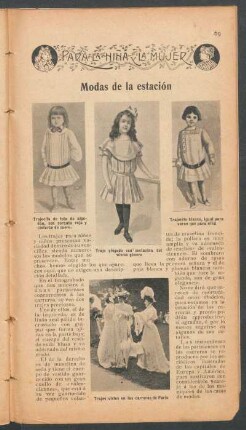 Para la niña y la mujer - Modas de la estación
