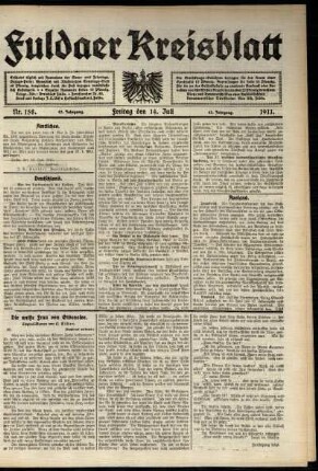 Ausgabe vom Freitag, den 14. Juli 1911.