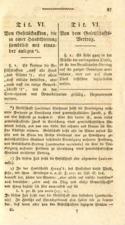 Tit. VI. Von dem Gesellschafts-Vertrag