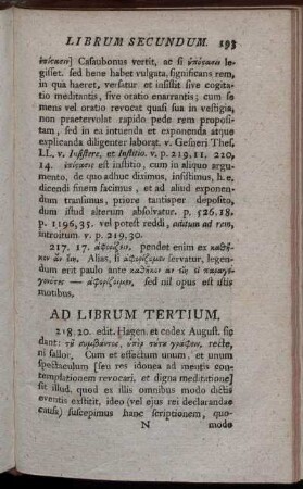 Ad Librum Tertium.