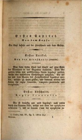 Abhandlung der chirurgischen Anatomie, 1. Chirurgische Anatomie des Kopfes