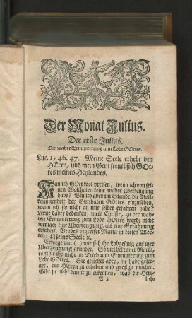Der Monat Julius.