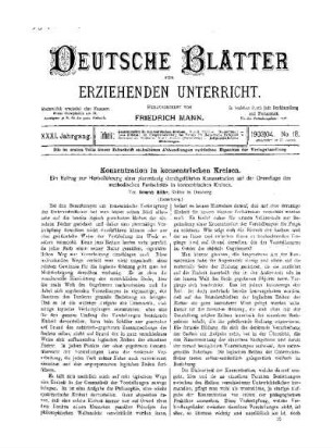 Konzentration in konzentrischen Kreisen : ein Beitrag zur Herbeiführung einer planmäßig durchgeführten Konzentration auf der Grundlagen des methodischen Fortschritts in konzentrischen Kreisen ; (Fortsetzung)