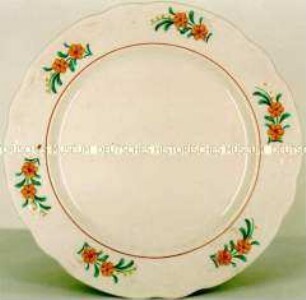 Porzellanteller mit Blumendekor