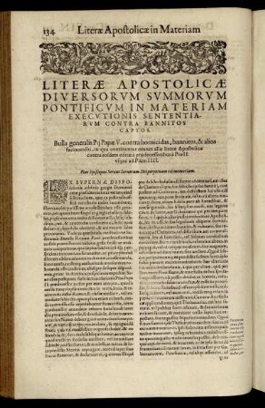 Literæ Apostolicæ Diversorum Summorum Pontificum In Materiam Executionis Sententiarum Contra Bannitos Captos.