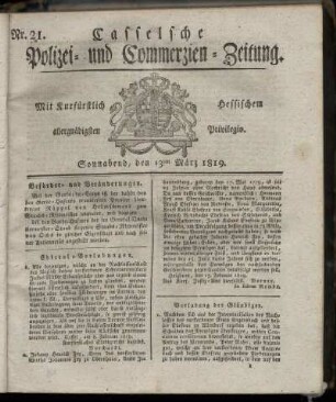 Nr. 21, Sonnabend, den 13ten Maerz 1819