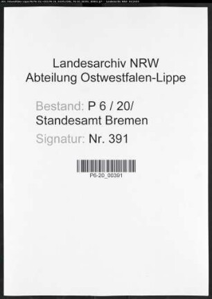 Sterberegister Standesamt Bremen