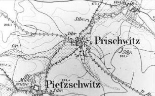 Göda-Prischwitz. Meßtischblatt, Sekt. Kloster Marienstern, 1884 (Sign.: VII 167)