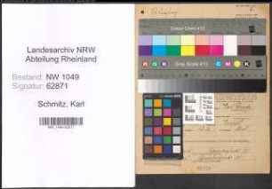 Entnazifizierung Karl Schmitz , geb. 22.03.1878 (Werkmeister)
