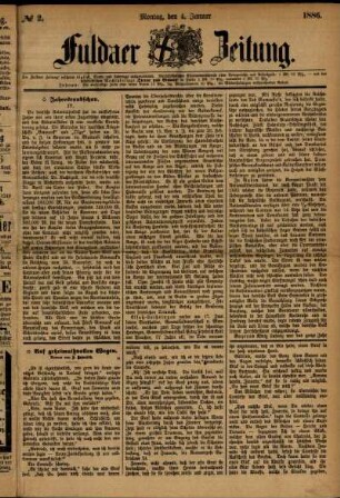Ausgabe vom Montag, den 04. Januar 1886.