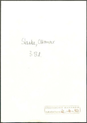 Starke, Ottomar, Frankfurt a. M., an Wichert