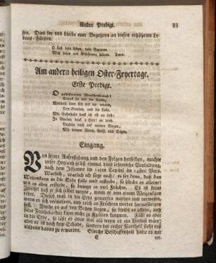 Am andern heiligen Oster-Feyertage. Erste Predigt.