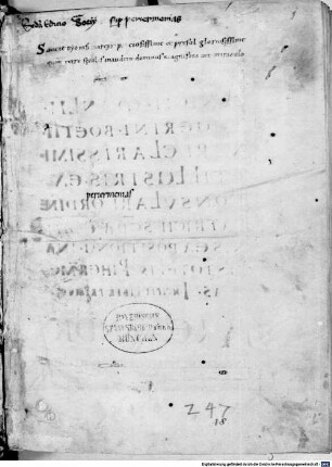 Anicii Manlii Severini Boetii secundae editionis expositionum in Aristotelis peri hermenias libri VI - BSB Clm 14582
