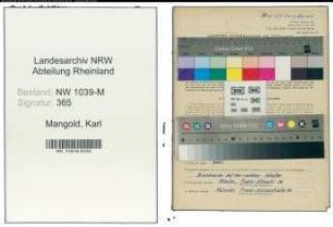 Entnazifizierung Karl Mangold , geb. 07.04.1911 (Ingenieur)