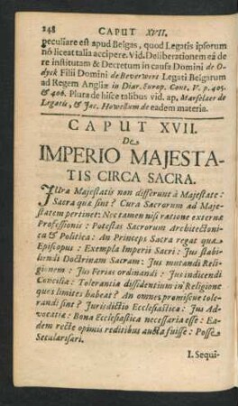 Caput XVII. De Imperio Majestatis Circa Sacra.