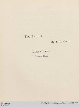 Plates: Two pictures by T. C. Gotch