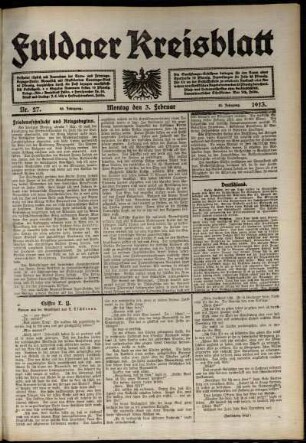 Ausgabe vom Montag, den 03. Februar 1913.