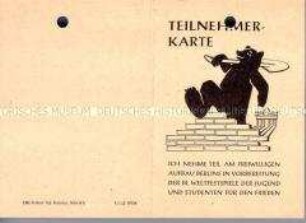 Nachweiskarte über geleistete Arbeitsstunden im Nationalen Aufbauprogramm Berlin - Familienkonvolut