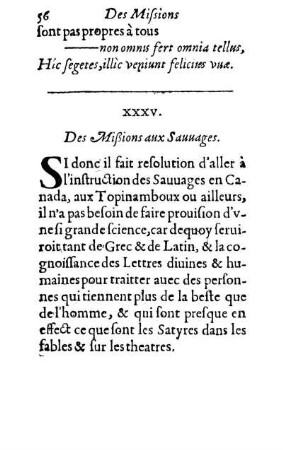 XXXV. Des Mißions aux Sauuages