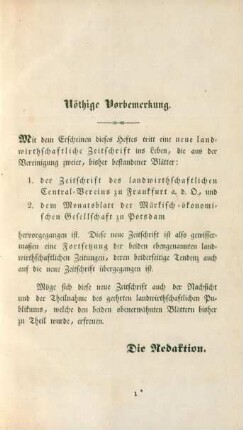 Nöthige Vorbemerkung.