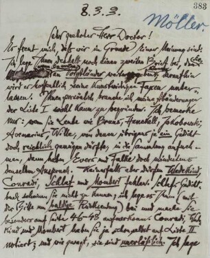 Brief an Heinz Möller im Verlag Voigtländer