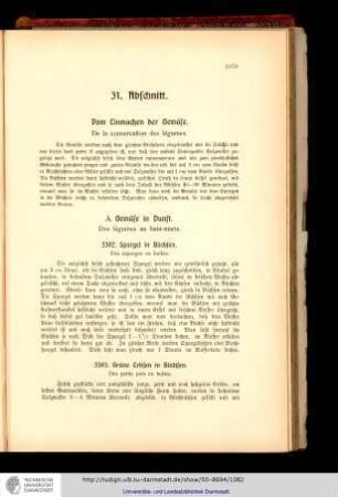 31. Abschnitt. Vom Einmachen der Gemüse