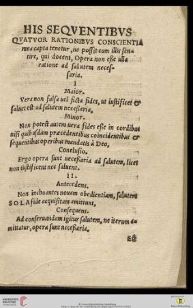 His seqventibvs qvatvor rationibvs conscientia mea capta tenetur [...]