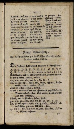 Kurze Anweisung, ...