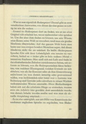 Zweimal Shakespeare