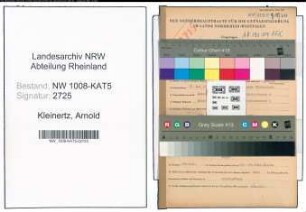 Entnazifizierung Arnold Kleinertz , geb. 17.05.1903 (Vertreter)