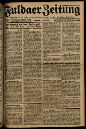 Ausgabe vom Dienstag, den 28. April 1931.