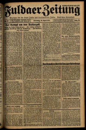 Ausgabe vom Dienstag, den 28. April 1931.