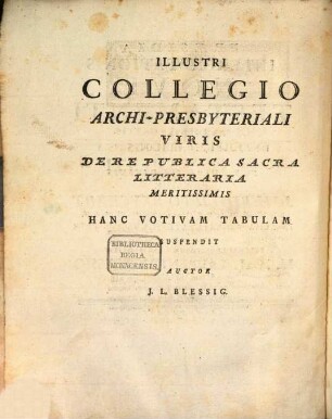 Praesidia Interpretationis Novi Testamenti Ex Auctoribus Graecis : Disquisitio Theologica