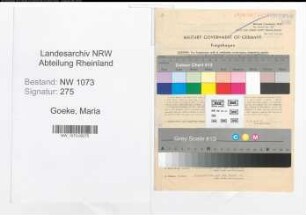 Entnazifizierung Maria Goeke , geb. 08.12.1895 (Lehrerin)