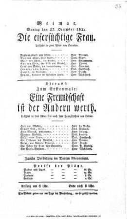 Eine Freundschaft ist der Andern werth