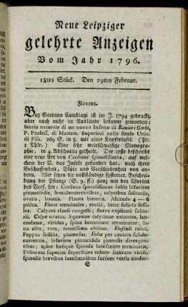 18tes Stück. Den 29ten Februar.