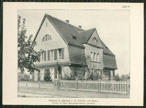 Landhaus in Zehlendorf I-III. (Tafel 99-100), Blatt I