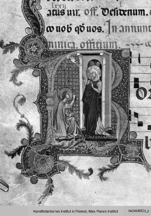 Graduale A aus San Domenico, Perugia : Initale R mit Verkündigung