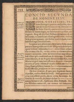 Concio Secunda, De Nomine Iesu.