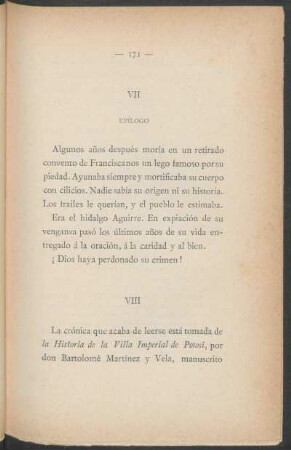 VII - Epílogo