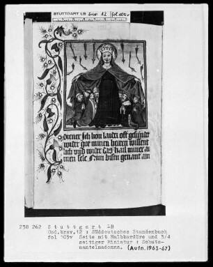 Deutsches Gebetbuch (Waldburg-Gebetbuch) — Pestbild, Folio 105verso