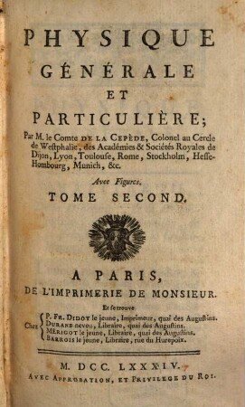 Physique Générale Et Particuliere, 2